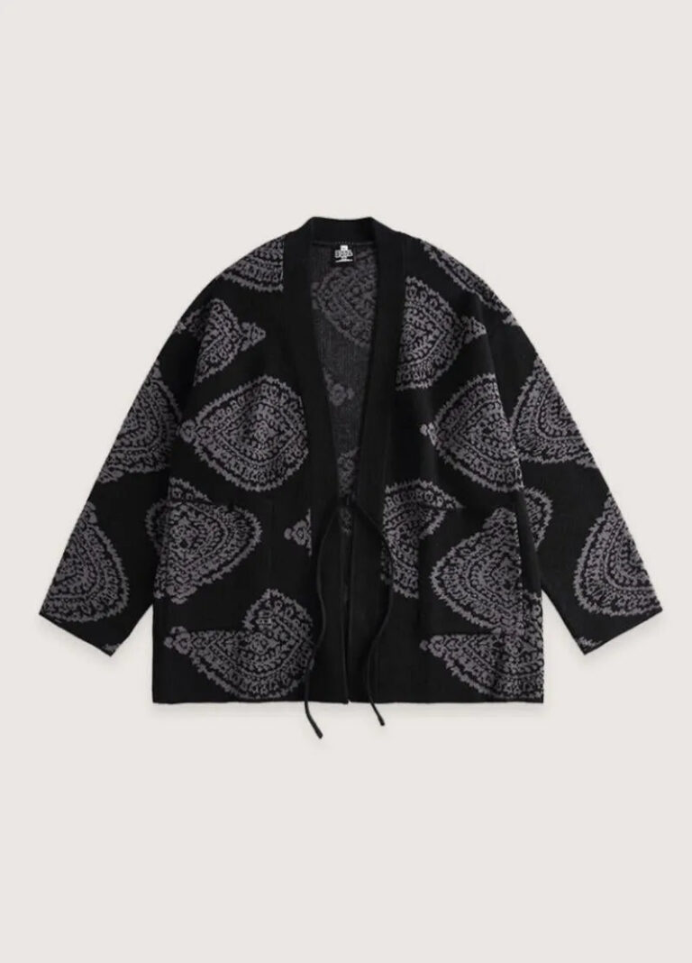 Cardigan kimono noir pour femme — Kurokami