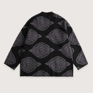 Cardigan kimono noir pour femme — Kurokami vue 2