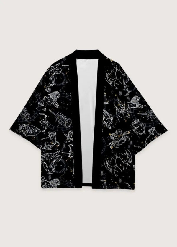 Chemise col kimono noir homme — Hoshi