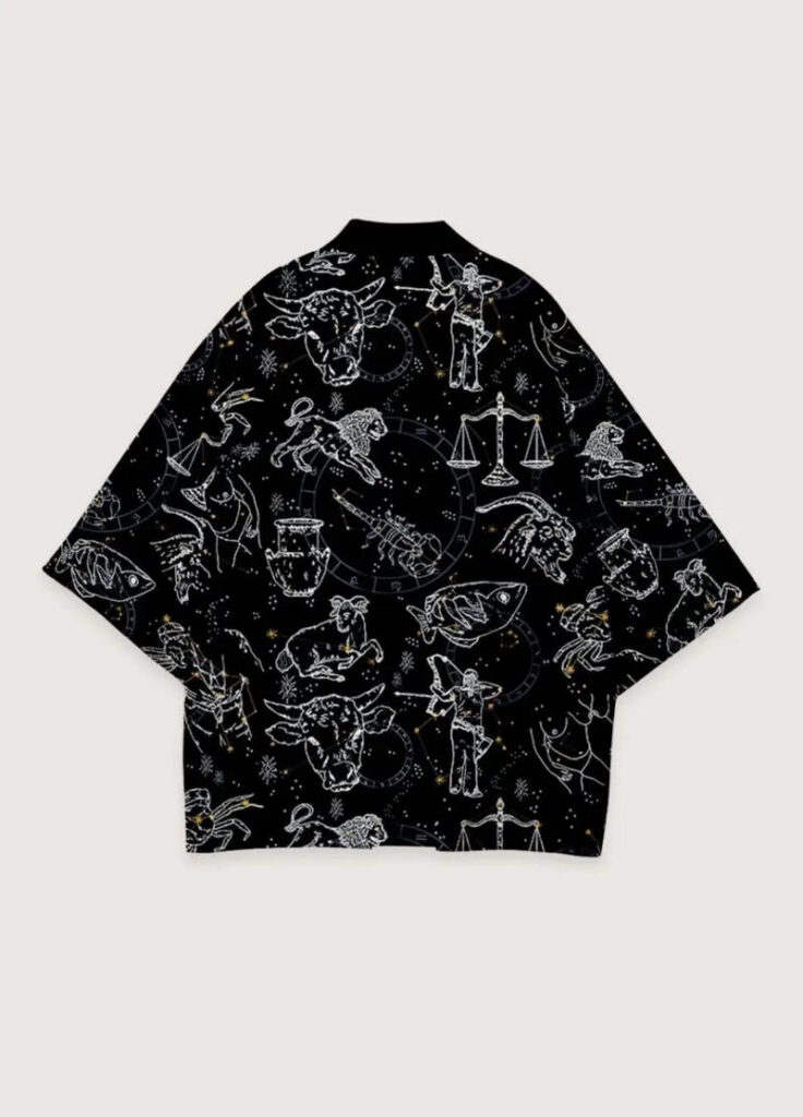 Chemise col kimono noir homme — Hoshi