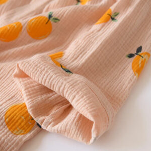 Chemise de nuit coton kimono orange — Yume vue 4