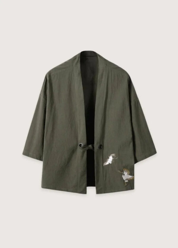 Chemise style kimono homme lin vert — Mori