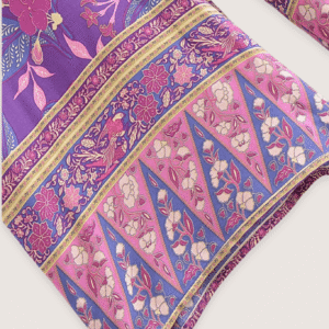 Ensemble pantalon kimono violet fleuri vue 4