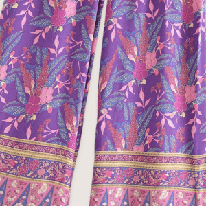 Ensemble pantalon kimono violet fleuri vue 3