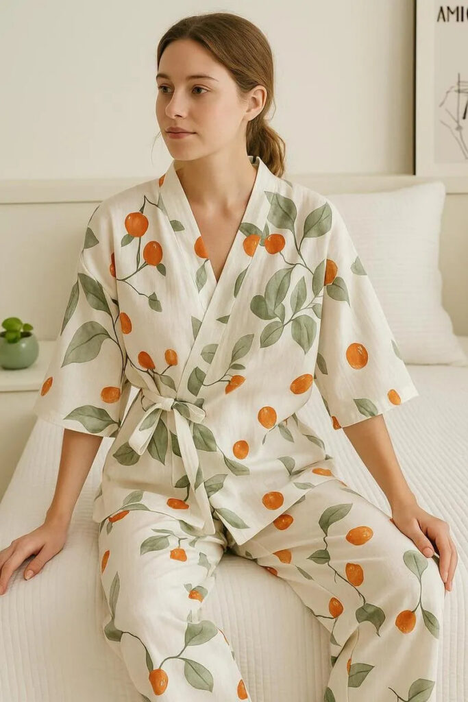Ensemble pyjama kimono coton fin — Soyogi