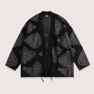 Haut kimono noir homme effet cachemir — Kage