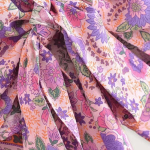 Haut manche kimono court rose — Sakura vue 3