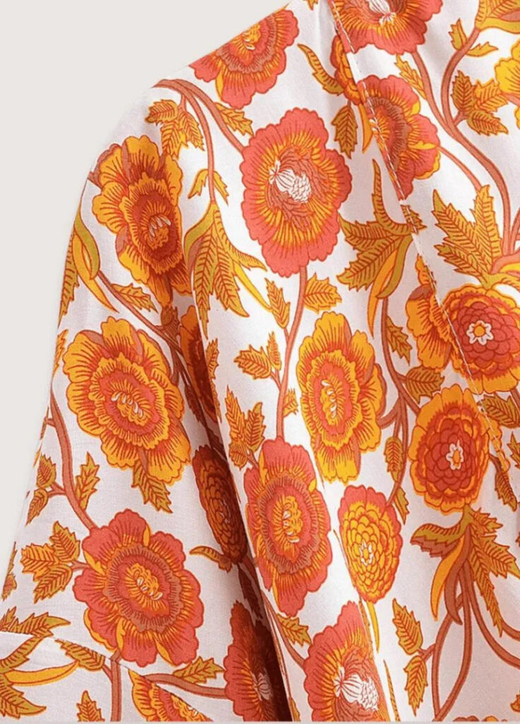 Haut style kimono femme orange — Mikan