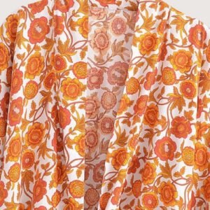 Haut style kimono femme orange — Mikan vue 3