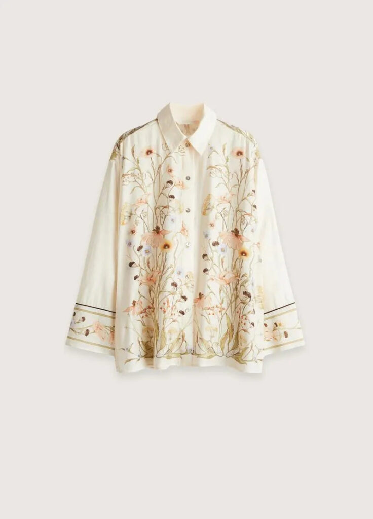Kimono beige court fleuri — Magnolia