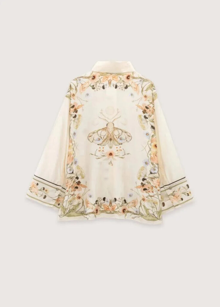 Kimono beige court fleuri — Magnolia