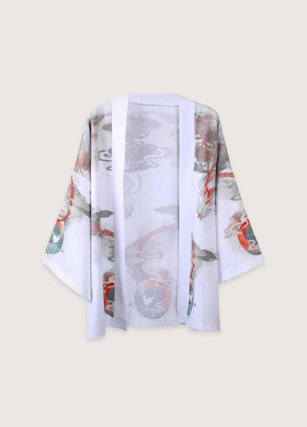 Kimono blanc homme dragon — Ryu