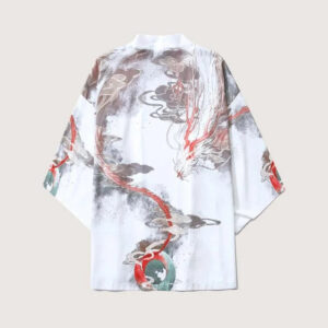 Kimono blanc homme dragon — Ryu vue 2