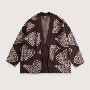 Kimono cardigan femme marron — Tsuchiya