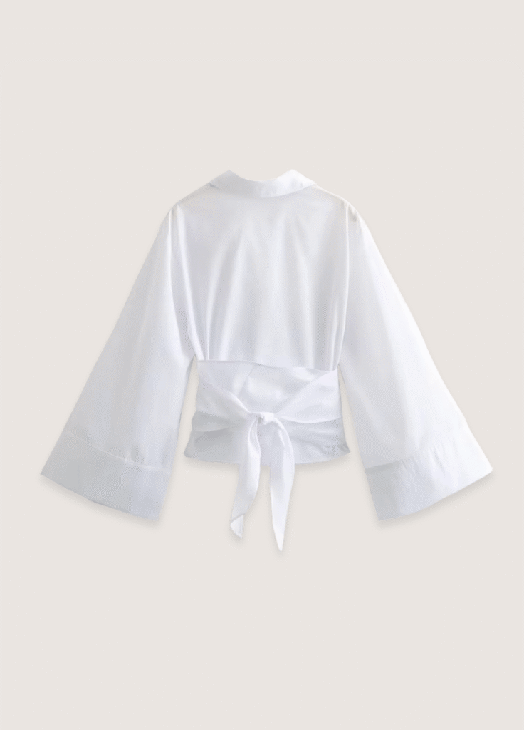 Kimono court blanc — Cache-coeur