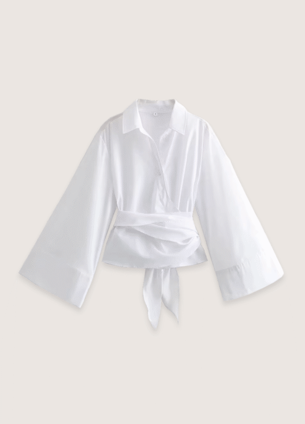 Kimono court blanc — Cache-coeur