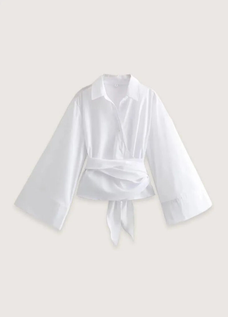 Kimono court blanc femme — Shiro