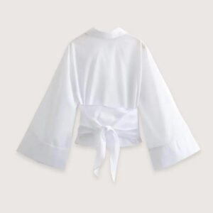Kimono court blanc femme — Shiro vue 2