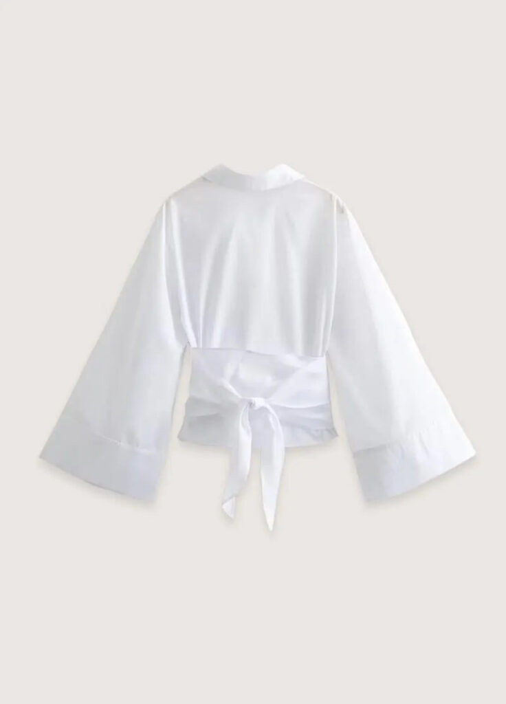 Kimono court blanc femme — Shiro
