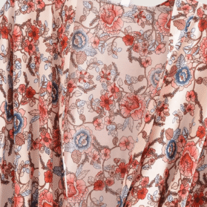 Kimono court bohème abricot et bleu vue 3