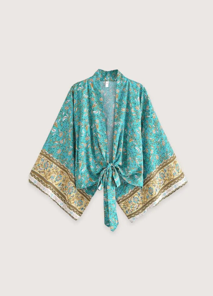 Kimono court bohème bleu — Nami