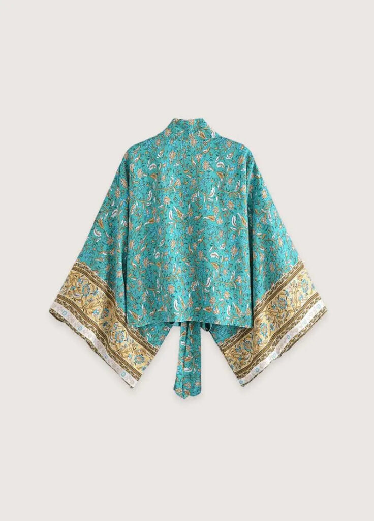 Kimono court bohème bleu — Nami