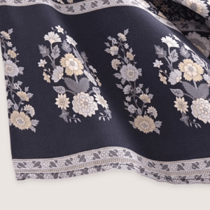 Kimono court bohème gris et rose vue 5