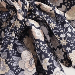 Kimono court fleuri gris et rose — Sango vue 4