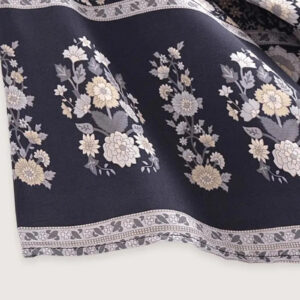 Kimono court fleuri gris et rose — Sango vue 5