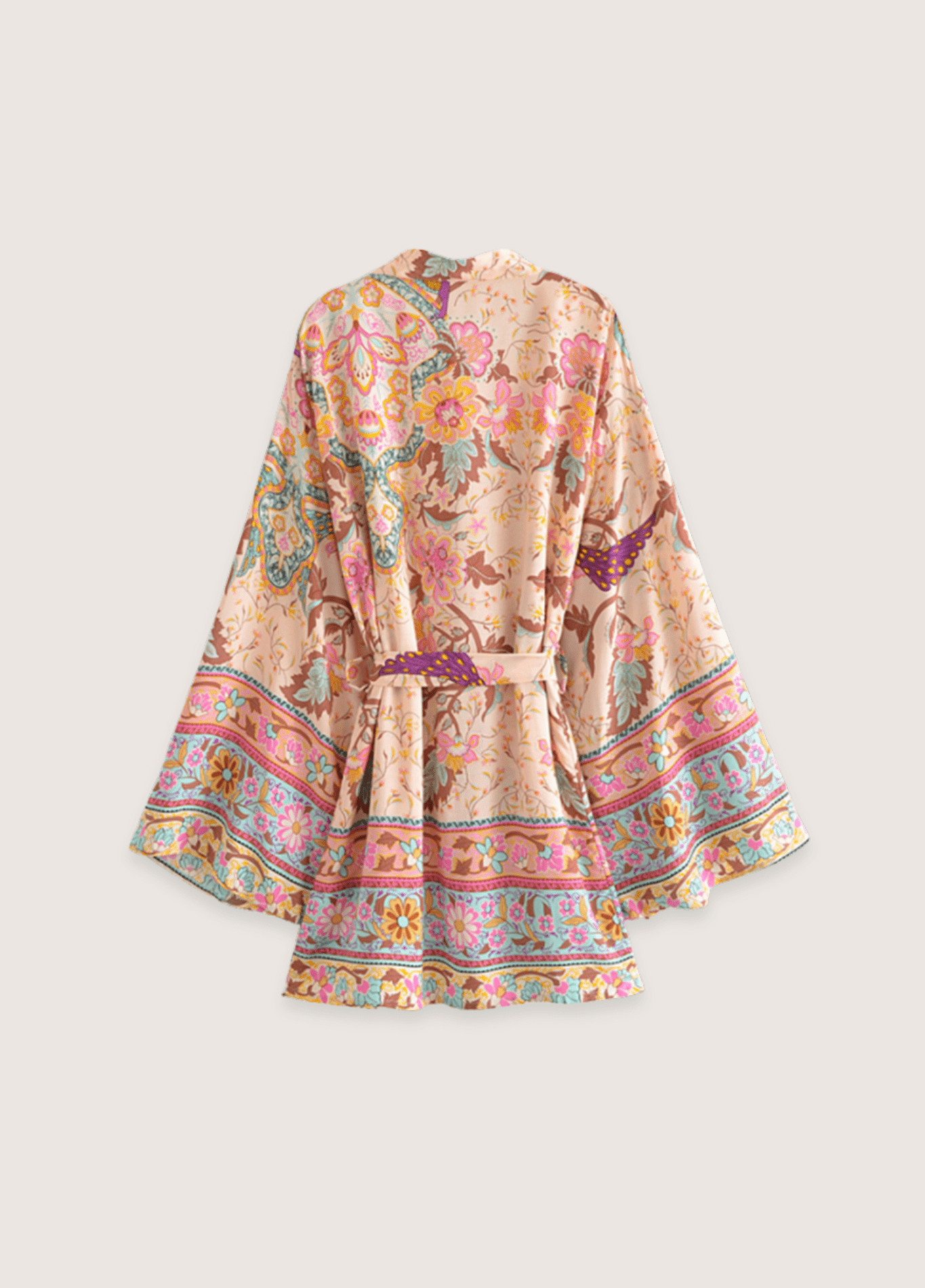 Kimono court floral coloré – Image 2