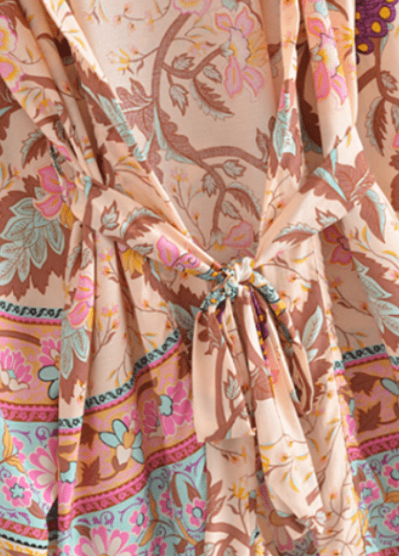 Kimono court floral coloré – Image 3