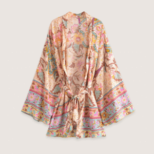 Kimono court floral coloré