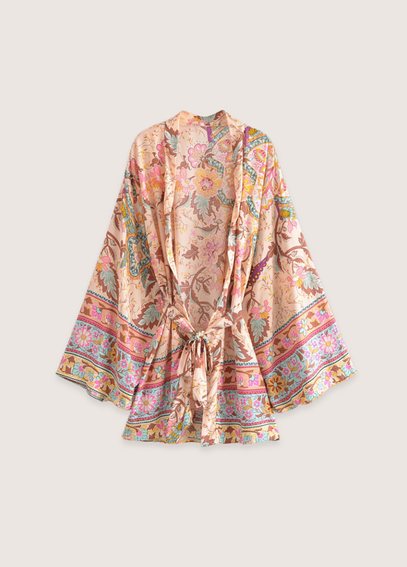 Kimono court floral coloré