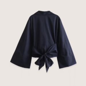 Kimono court noir — Cache-coeur vue 3