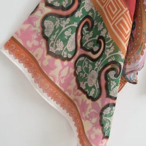 Kimono court rouge cache-cœur bohème vue 4