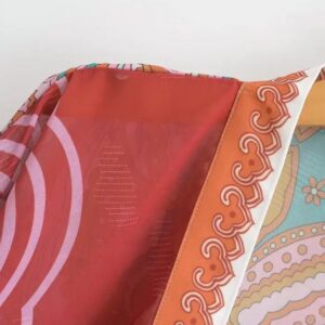 Kimono court rouge cache-cœur bohème vue 5