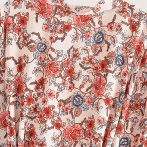 Kimono Court Rouge Floral Femme — Motifs Japonais Boheme vue 5