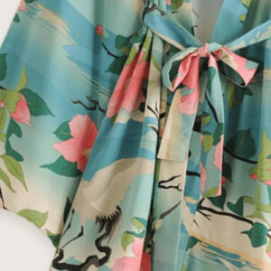 Kimono court tropical en coton — Suzume vue 3
