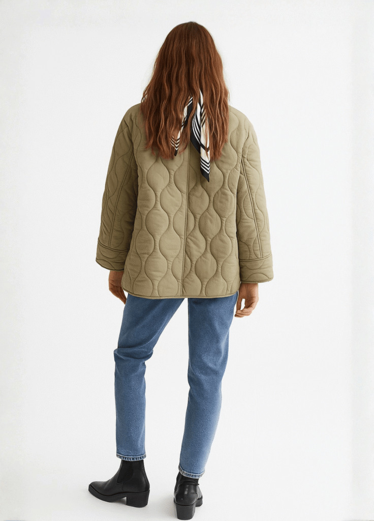Kimono élégance beige — La Veste Matelassée Ultime