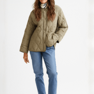 Kimono élégance beige — La Veste Matelassée Ultime