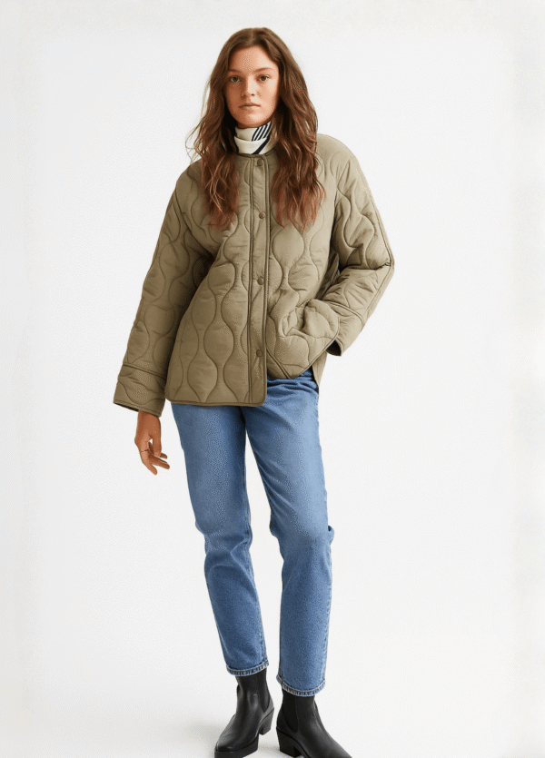 Kimono élégance beige — La Veste Matelassée Ultime