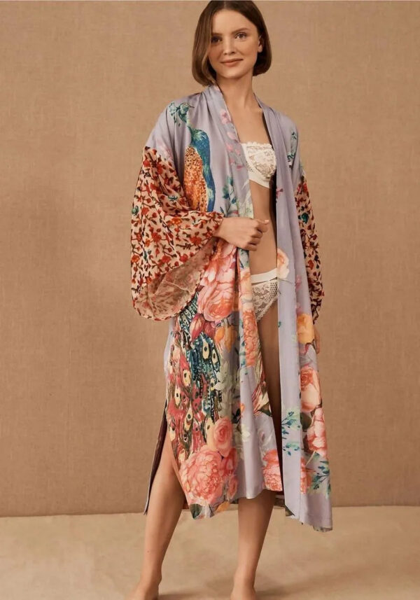 Kimono femme long soirée violet — Murasaki