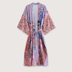 Kimono femme long soirée violet — Murasaki vue 3