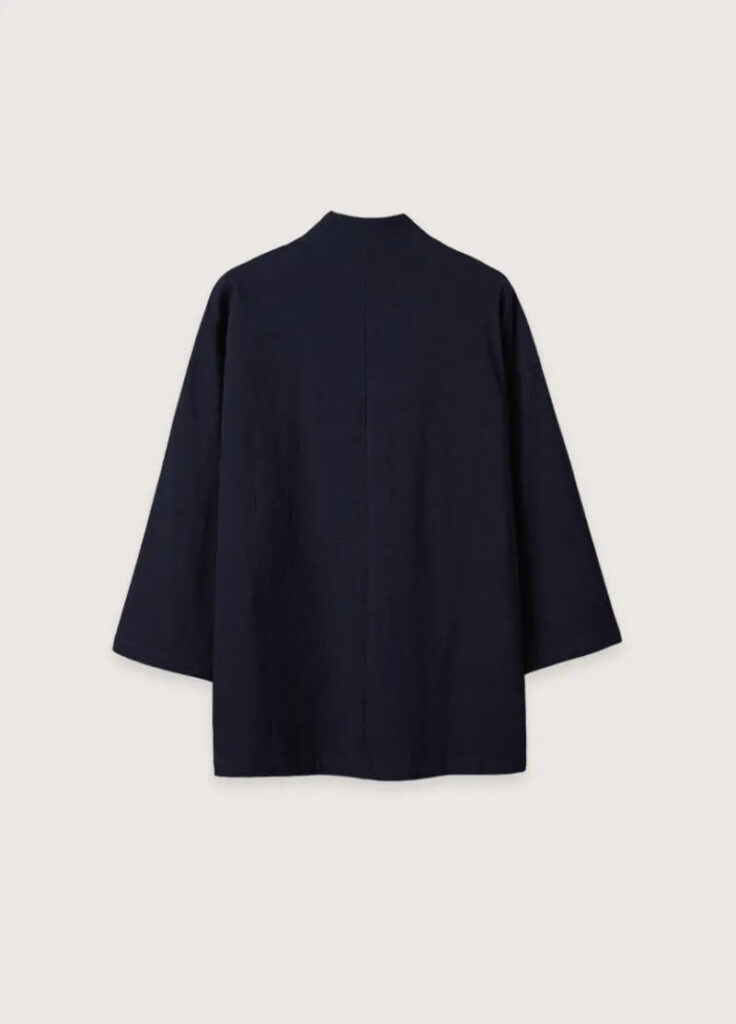 Kimono homme court minimaliste bleu marine — Zen