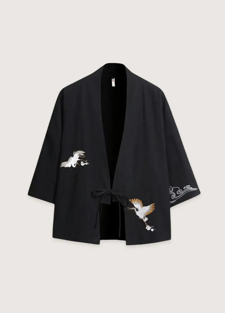 Kimono homme mode lin noir — Kuro