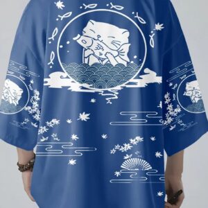 Kimono japonais bleu — Kaito vue 5