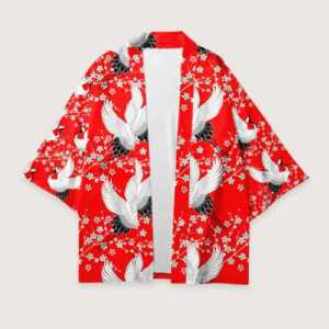 Kimono japonais coton rouge — Haku