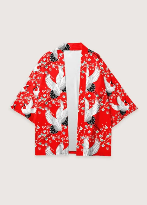 Kimono japonais coton rouge — Haku