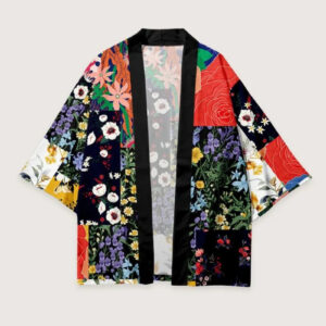 Kimono japonais homme patchwork floral — Hana