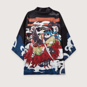 Kimono japonais homme samourai panda — Bushi vue 2
